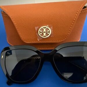 Black Tory Burch Sunglasses with Orange Case